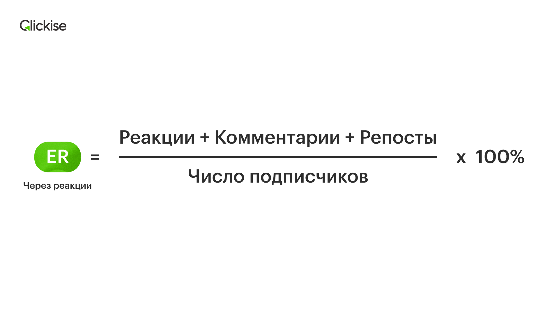 Формула расчета ER через реакции